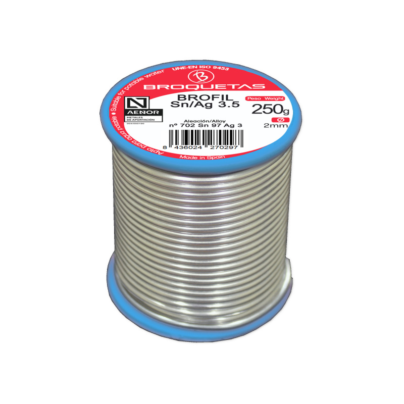 Měkká pájka S-Sn97 Ag3 2 mm,cívka 250 g