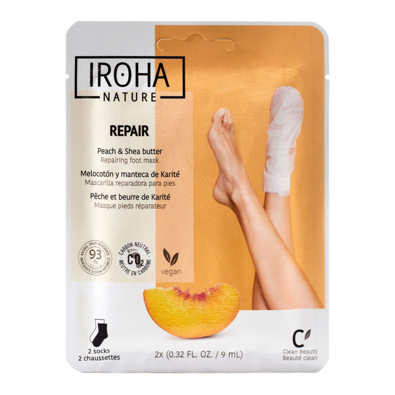 Iroha nature Regenerační maska na nohy Broskev 1 pár