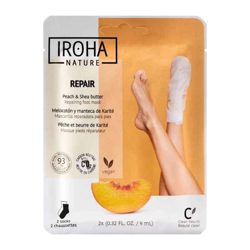 Iroha nature Regenerační maska na nohy Broskev 1 pár