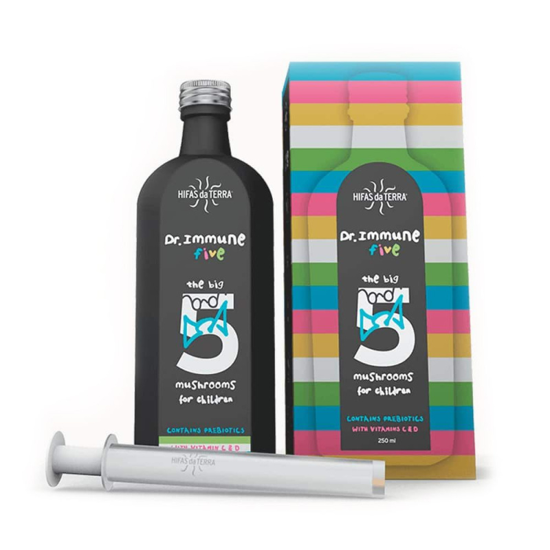 Dr. Immune Five for Children (Reishi, Žampion, Hlíva, Shiitake a Chaga pro děti) 250 ml