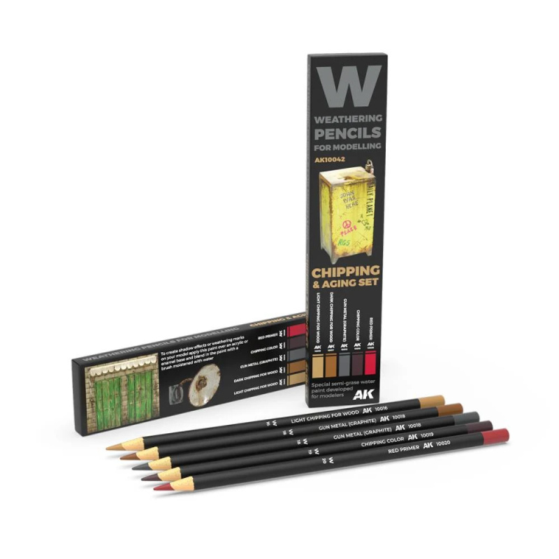 Weathering Pencils AK Interactive - Chipping and Aging set (5ks)