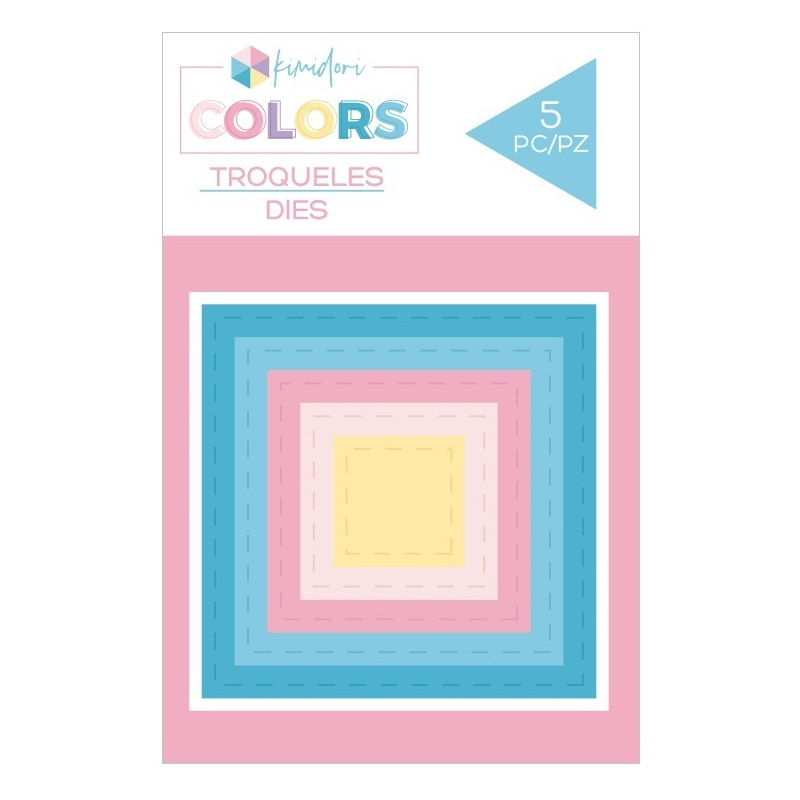 Čtverce s falešným prošitím - vyřezávací kovové šablony (5ks)