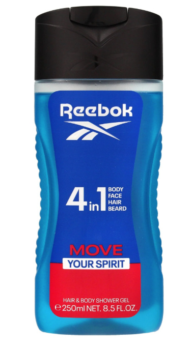 Reebok Move Your Spirit svěží sprchový gel 4 v 1 pro muže 250 ml