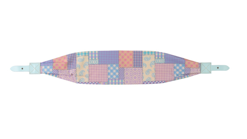 Polarbox Látkový popruh POP, vzor Patchwork, tyrkysová přezka PLBSTRAP9297
