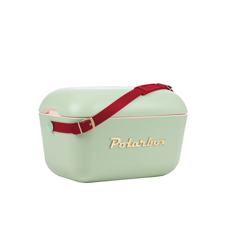 Polarbox Chladicí box Classic 12 l, světle zelená s červeným popruhem PLB12/XMAS