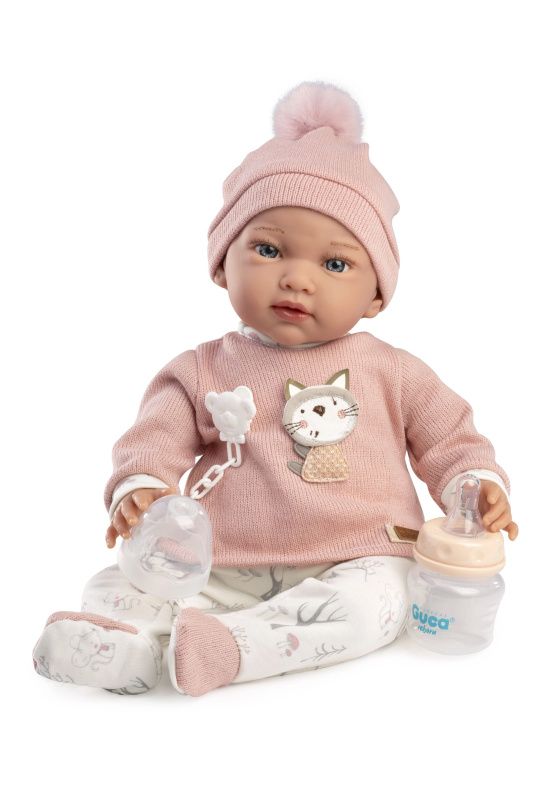 Zátěžová realistická panenka miminko s měkkým látkovým tělem 42 cm