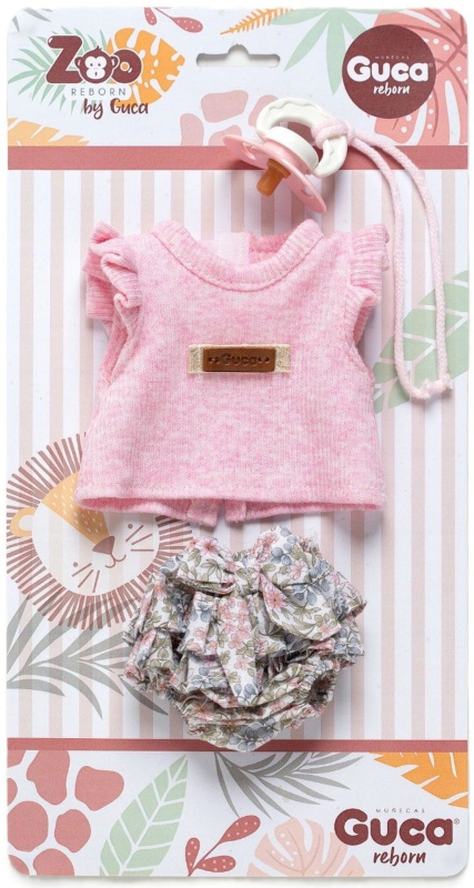 Guca obleček pro opičku miminko Reborn 32 cm s dudlíkem