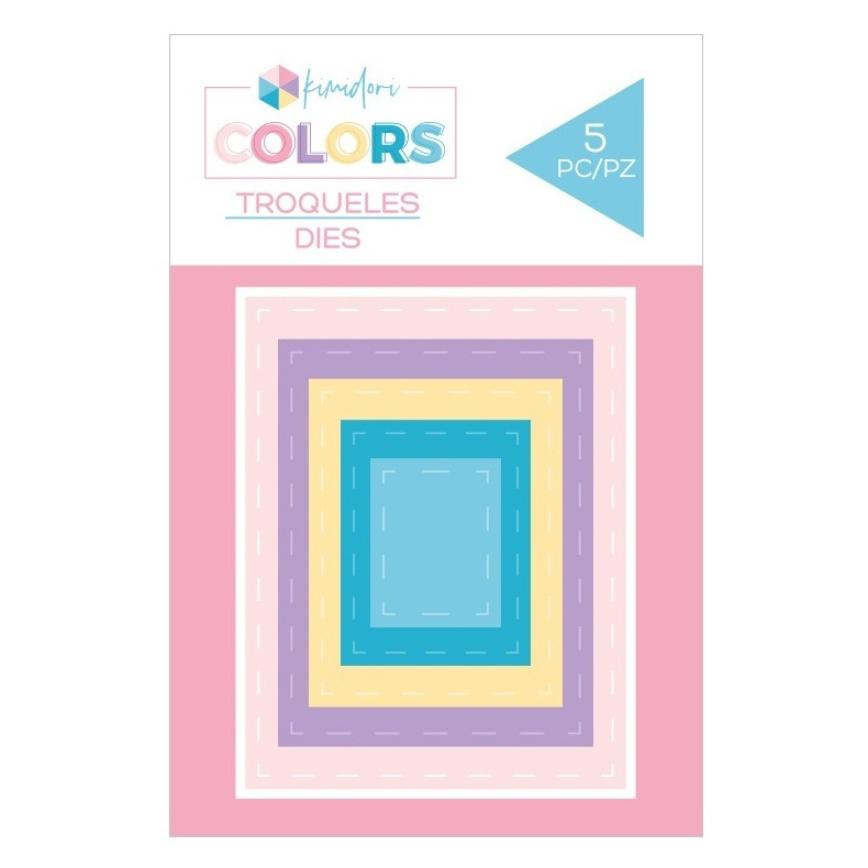 Obdélníky s falešným prošitím - vyřezávací kovové šablony (5ks)