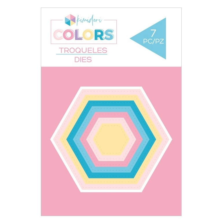 Šestiúhelníky s falešným prošitím - vyřezávací kovové šablony (7ks)