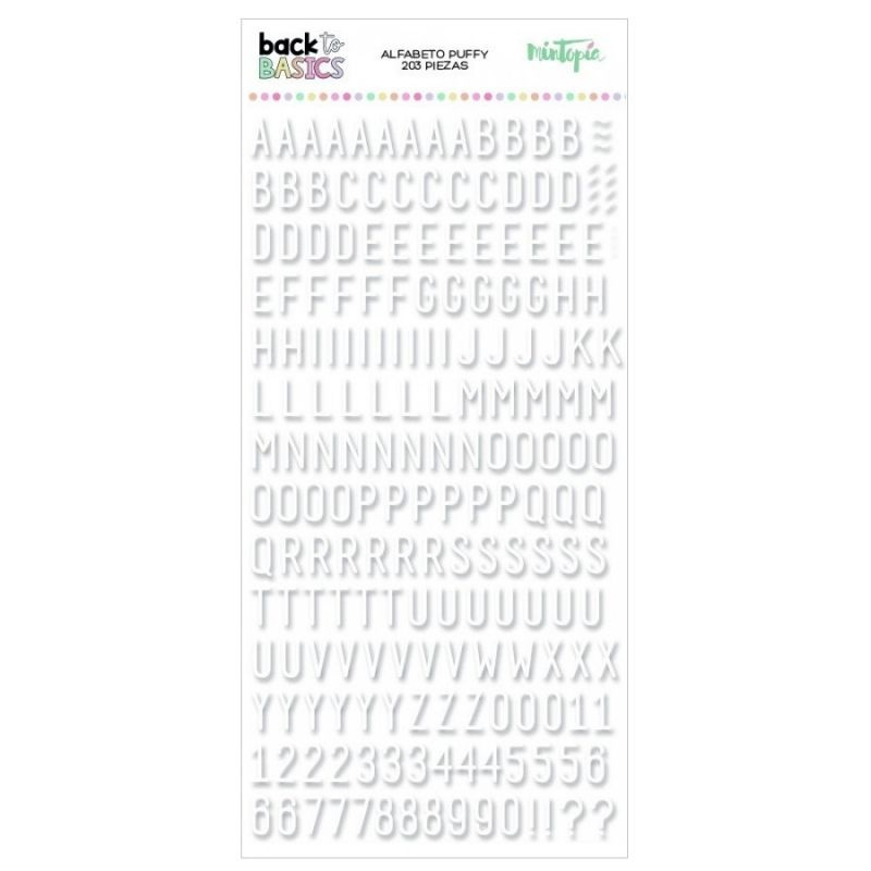 Samolepky 3D Abeceda a čísla bílá