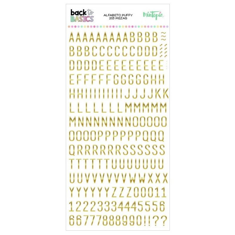 Samolepky 3D Abeceda a čísla zlatá