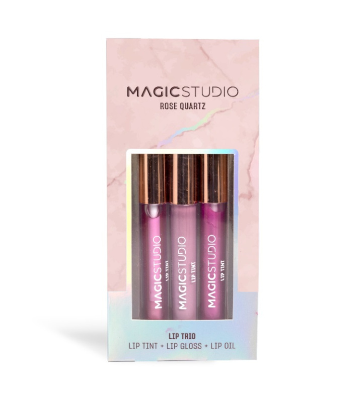 Magic Studio - ROSE QUARTZ LIP TRIO  Rtěnka na rty + Lesk na rty + Olej na rty
