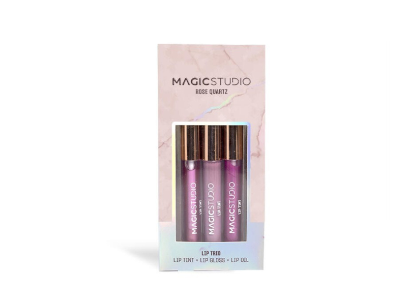Magic Studio - ROSE QUARTZ LIP TRIO  Rtěnka na rty + Lesk na rty + Olej na rty