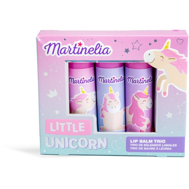 Martinelia Little Unicorn Lip Balm Trio balzám na rty pro děti 3 ks