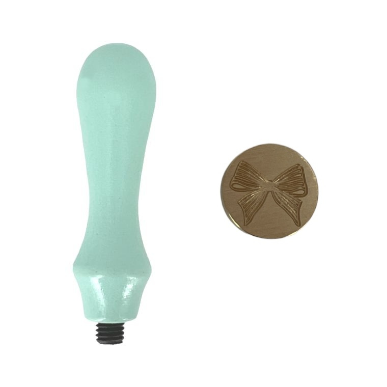 Pečetidlo mosazné průměr 25mm + dřevěná rukojeť - mašle