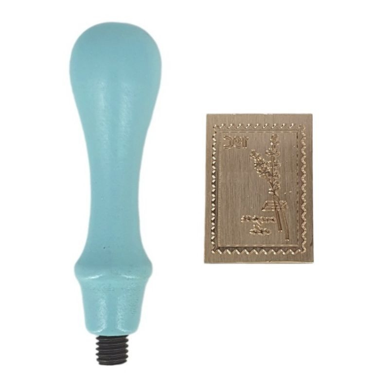 Pečetidlo mosazné 25x35mm + dřevěná rukojeť - známka