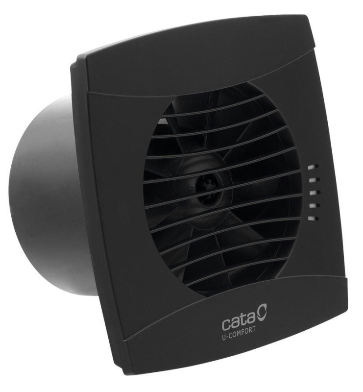 CATA - UC-12 TH koupelnový ventilátor axiální s automatem, 12W, potrubí 120, černá 01302200