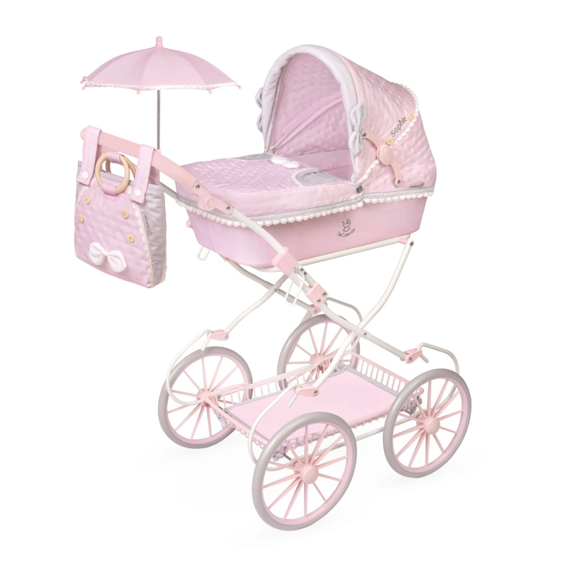 Skládací kočárek pro panenky s taškou a doplňky Sophie 81 cm