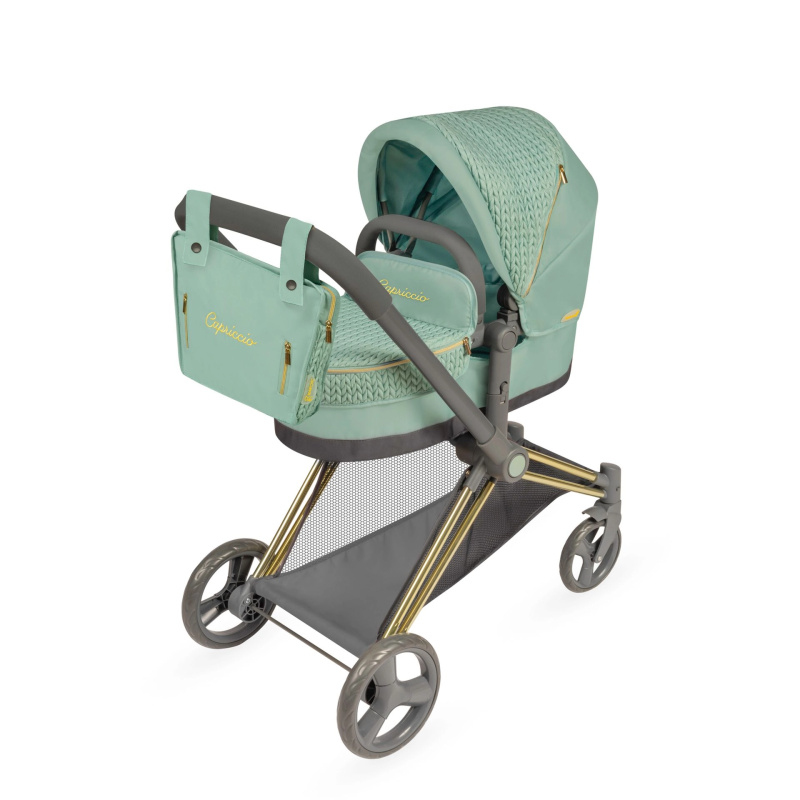 Skládací kočárek pro panenky 3 v 1 s taškou CAPRICCIO, 73 cm