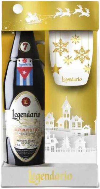 Legendario Rum Legendario Elixir Rum 7YO 0.7l 37% a hrnek + Dárkové Balení