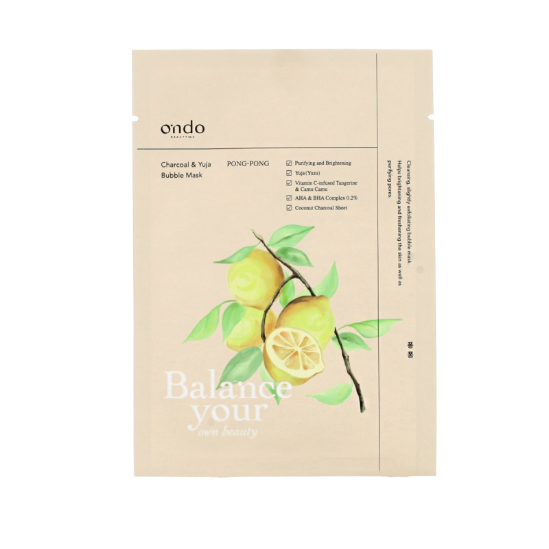Ondo Beauty 36.5 PONG-PONG Charcoal and Yuja Bubble Mask 25 g