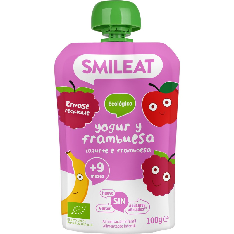 Smileat BIO Kapsička řecký jogurt, banán, malina a rýže