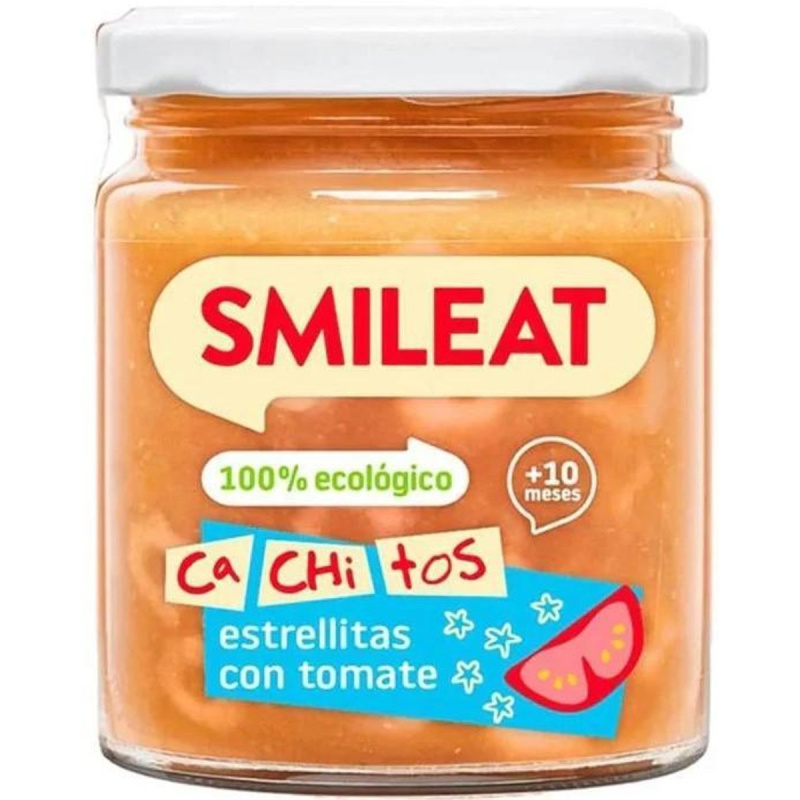 Smileat BIO Příkrm těstoviny s rajčatovou omáčkou, telecím s panenským olivovým olejem