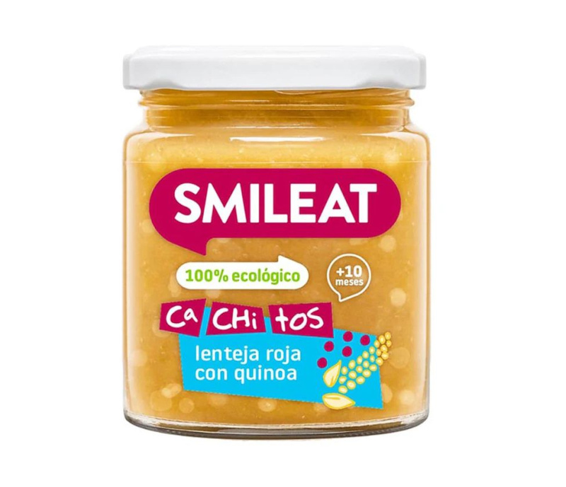 Smileat BIO Příkrm s kousky quinoa, červenou čočkou, zeleninou a extra panenským olivovým olejem