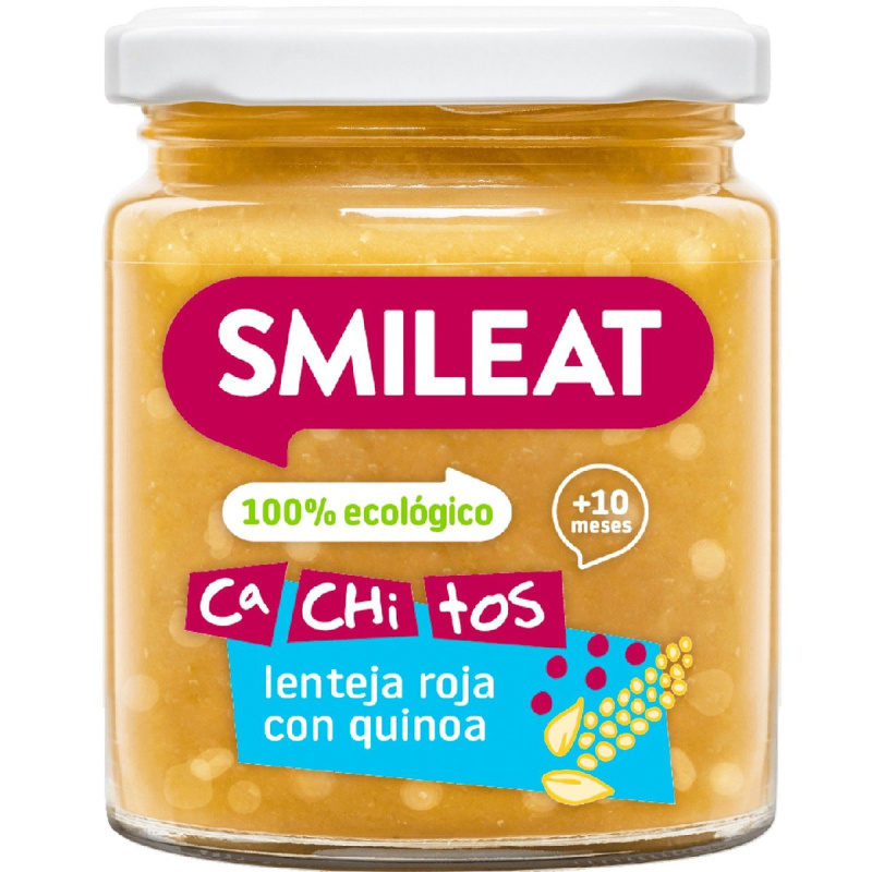 Smileat BIO Příkrm s kousky quinoa, červenou čočkou, zeleninou a extra panenským olivovým olejem