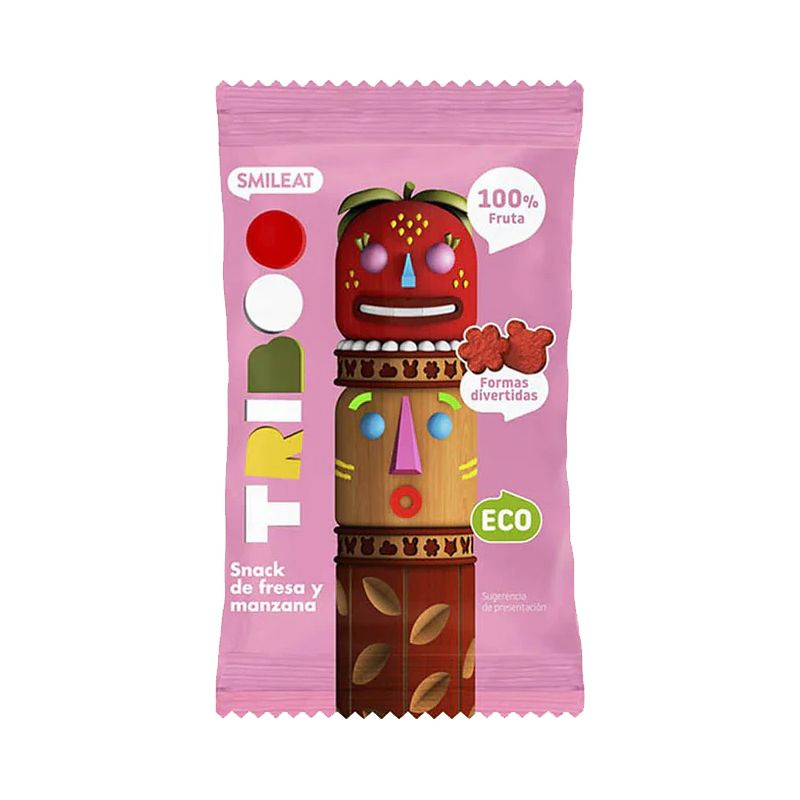 Smileat BIO Ovocné žvýkací bonbony jablko & jahoda