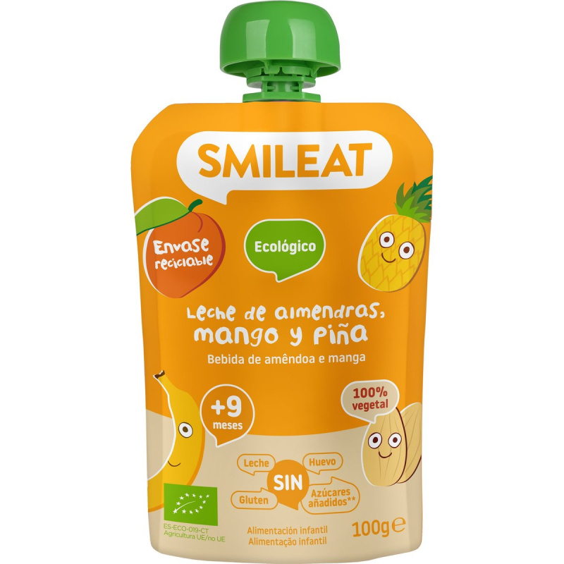 Smileat BIO Kapsička mandlové mléko, mango, ananas a banán