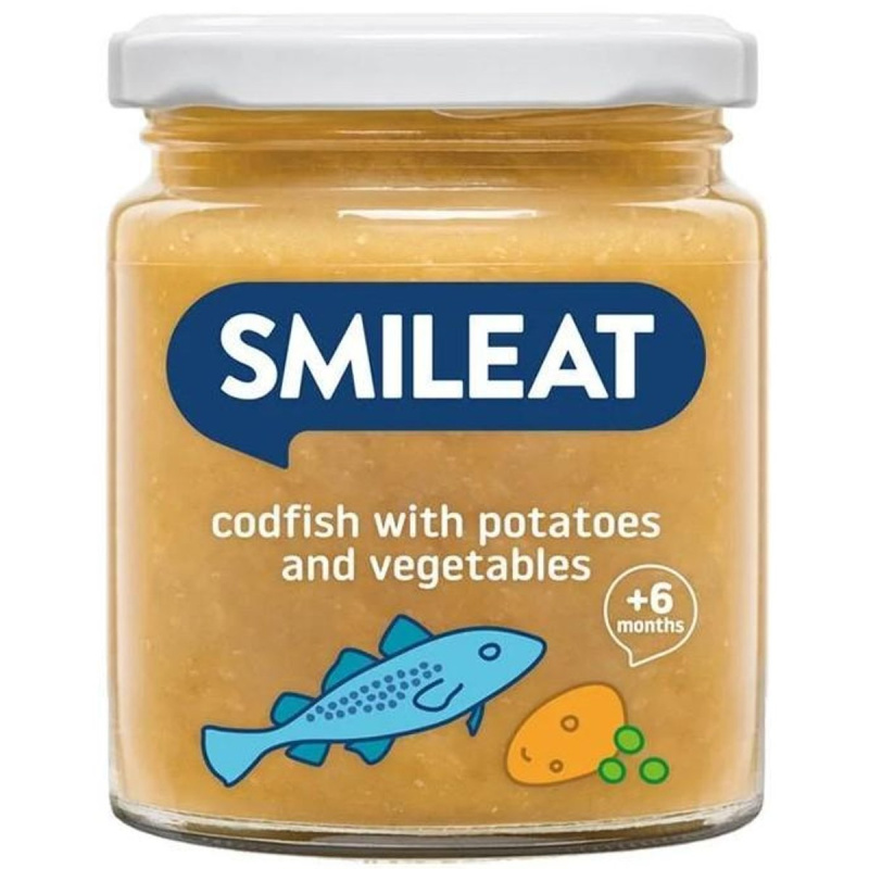 Smileat BIO Příkrm divoká treska s brambory a zeleninou s extra panenským olivovým olejem