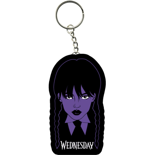 Přívěsek na klíče Wednesday fialová hlava