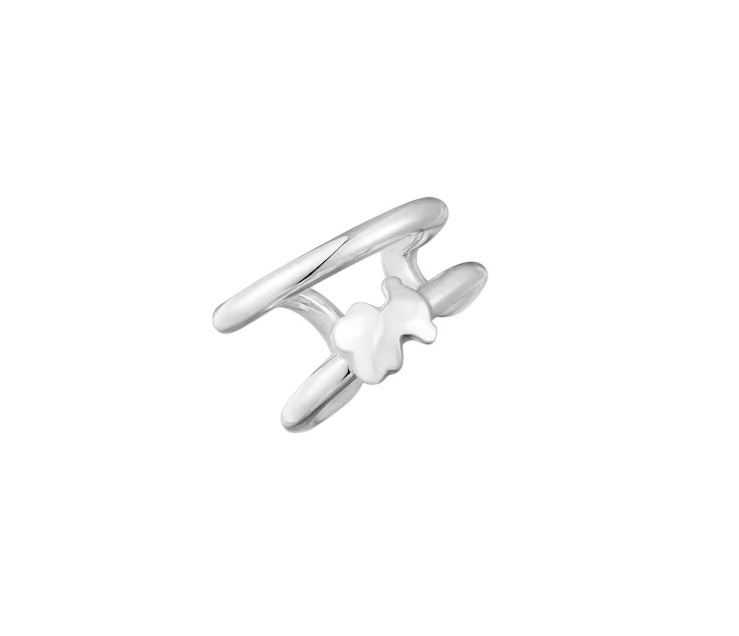 Tous Dvojitá stříbrná single záušnice Icon Metal 1004486400