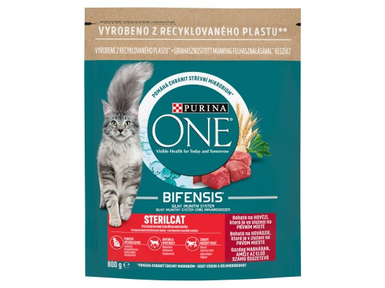 Purina One Granule pro kočky Sterilcat s hovězím a pšenicí 800 g