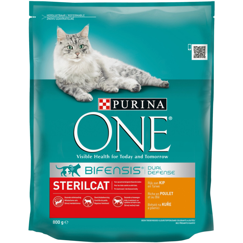 Purina One Granule pro kočky Sterilcat bohaté na kuře a pšenici 800 g