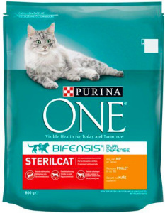Purina One Granule pro kočky Sterilcat bohaté na kuře a pšenici 800 g