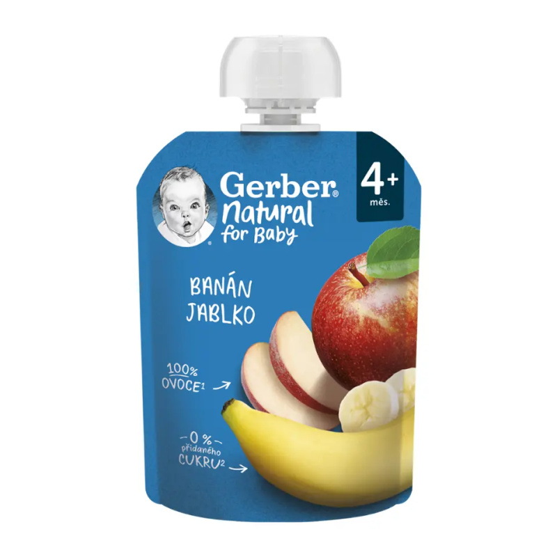 GERBER Kapsička natural banán jablko 4m+ 90 g