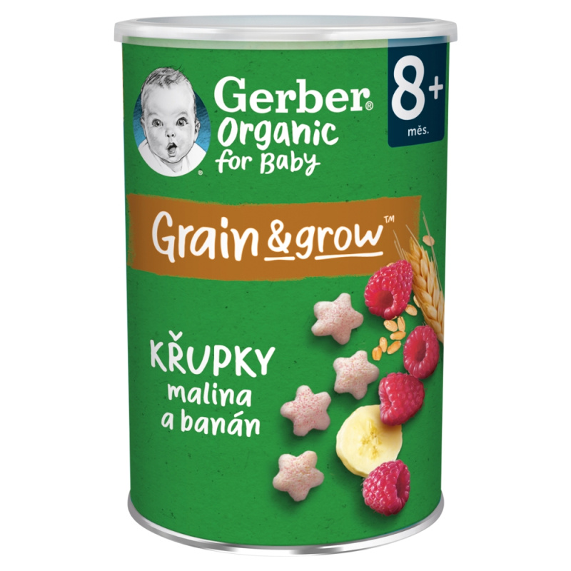 Gerber organic BIO Křupky s malinami a banánem