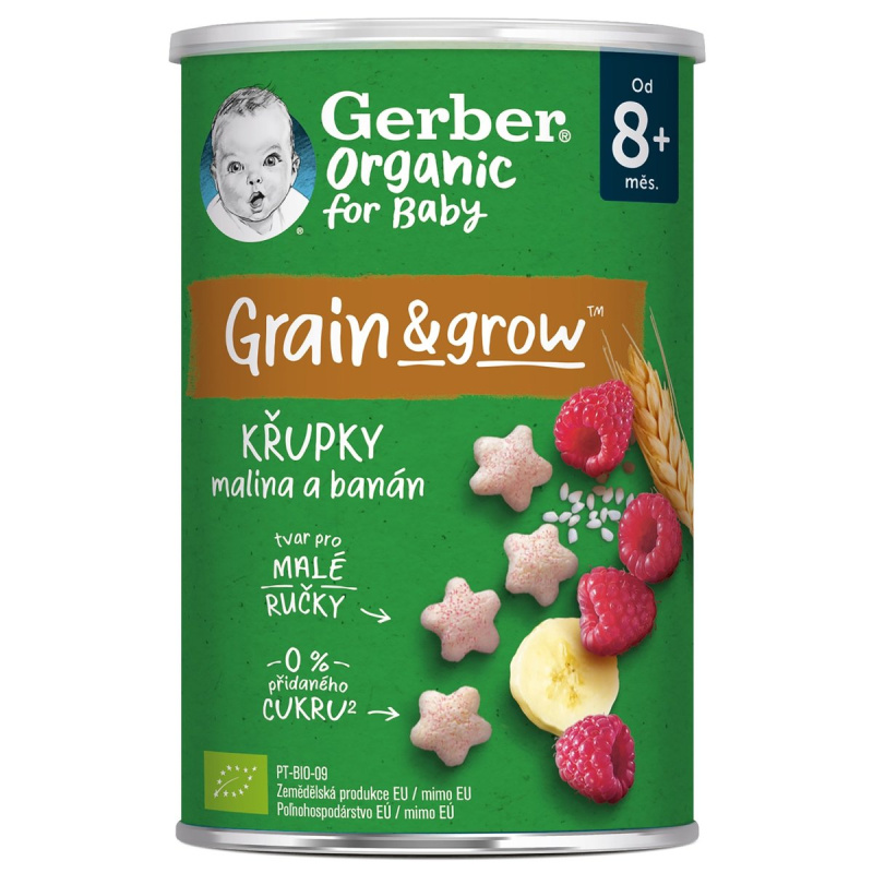 Gerber organic BIO Křupky s malinami a banánem