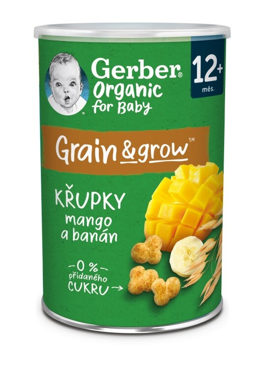 GERBER Křupky s mangem a banánem BIO 35 g 12m+
