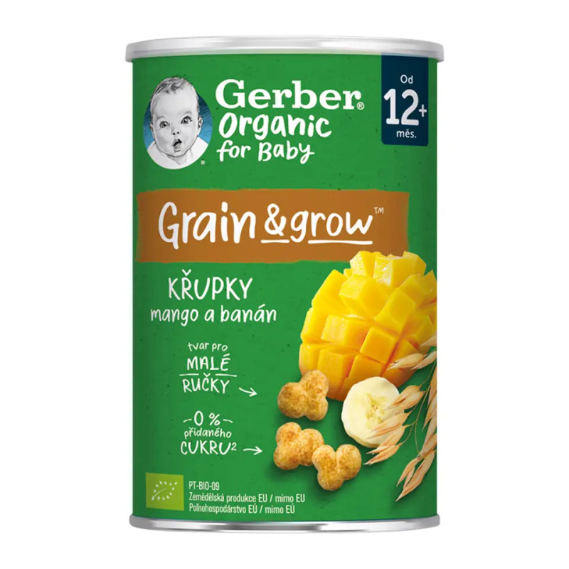 GERBER Křupky s mangem a banánem BIO 35 g 12m+
