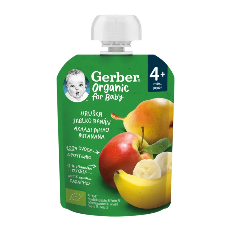 Gerber Organic Kapsička Hruška/jablko/banán BIO 90 g