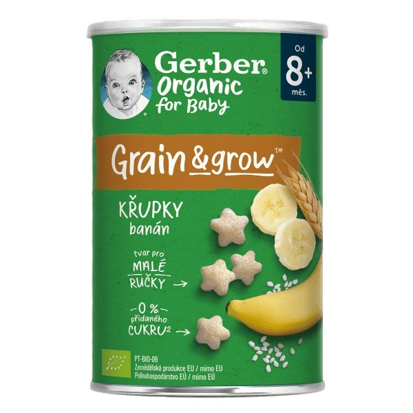 GERBER Křupky banánové BIO 35 g 8m+