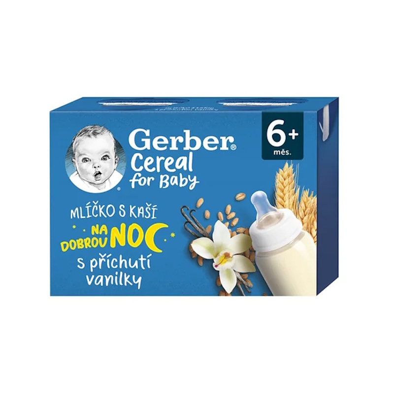 Gerber Cereal Mlíčko s kaší vanilkové 6m+ 2x200 ml
