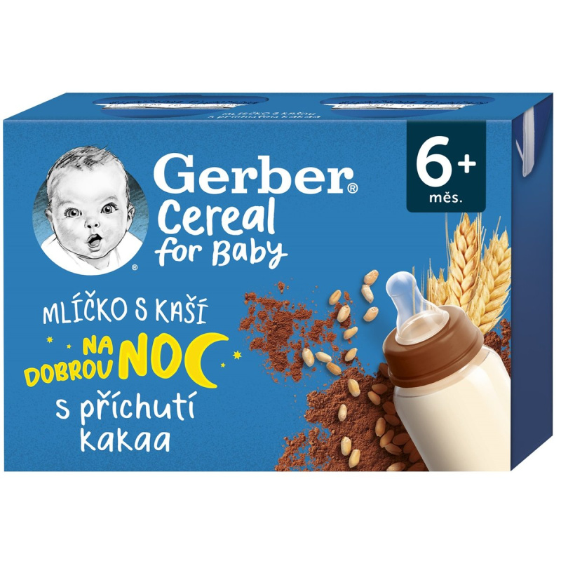 Gerber Cereal mlíčko s kaší s příchutí kakaa (2×212 ml)