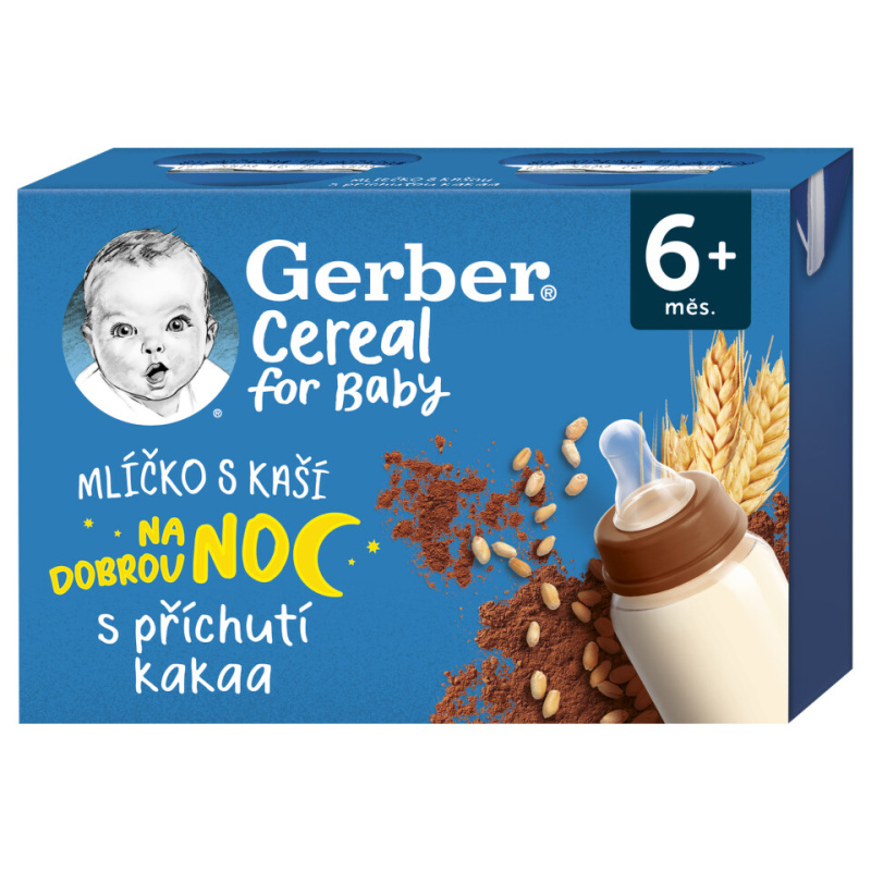 Gerber Cereal Mlíčko s kaší s kakaovou příchutí 6m+ 2x200 ml