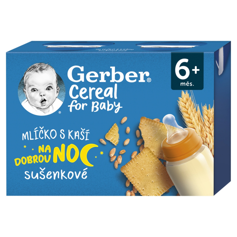 Gerber Cereal mlíčko s kaší sušenkové 2×200 ml