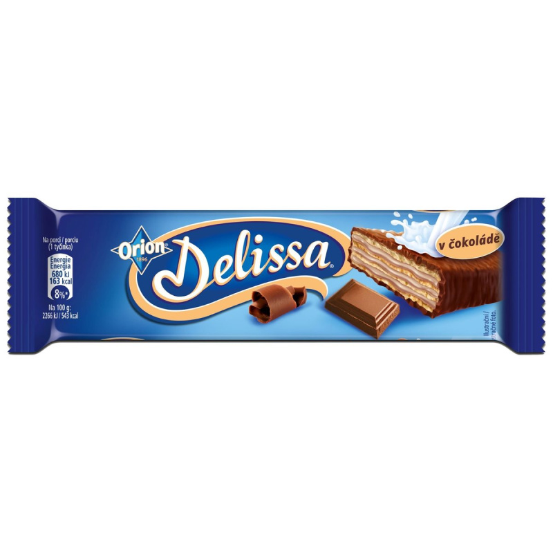 Delissa Oplatka s kakaovou náplní máčená v mléčné čokoládě