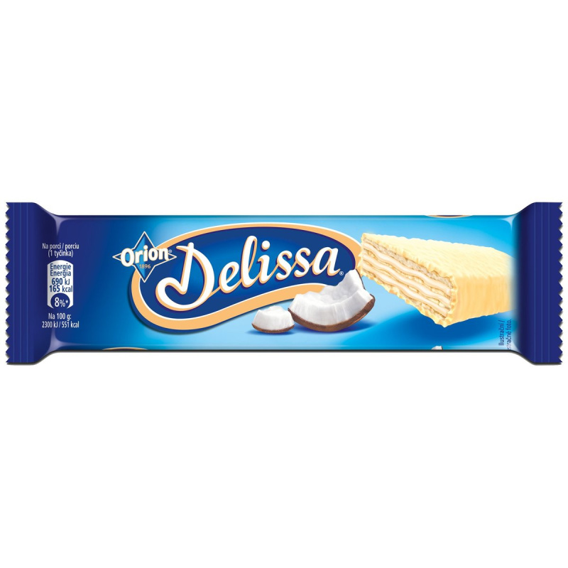 Delissa Oplatka s kokosovou náplní máčená v bílé polevě
